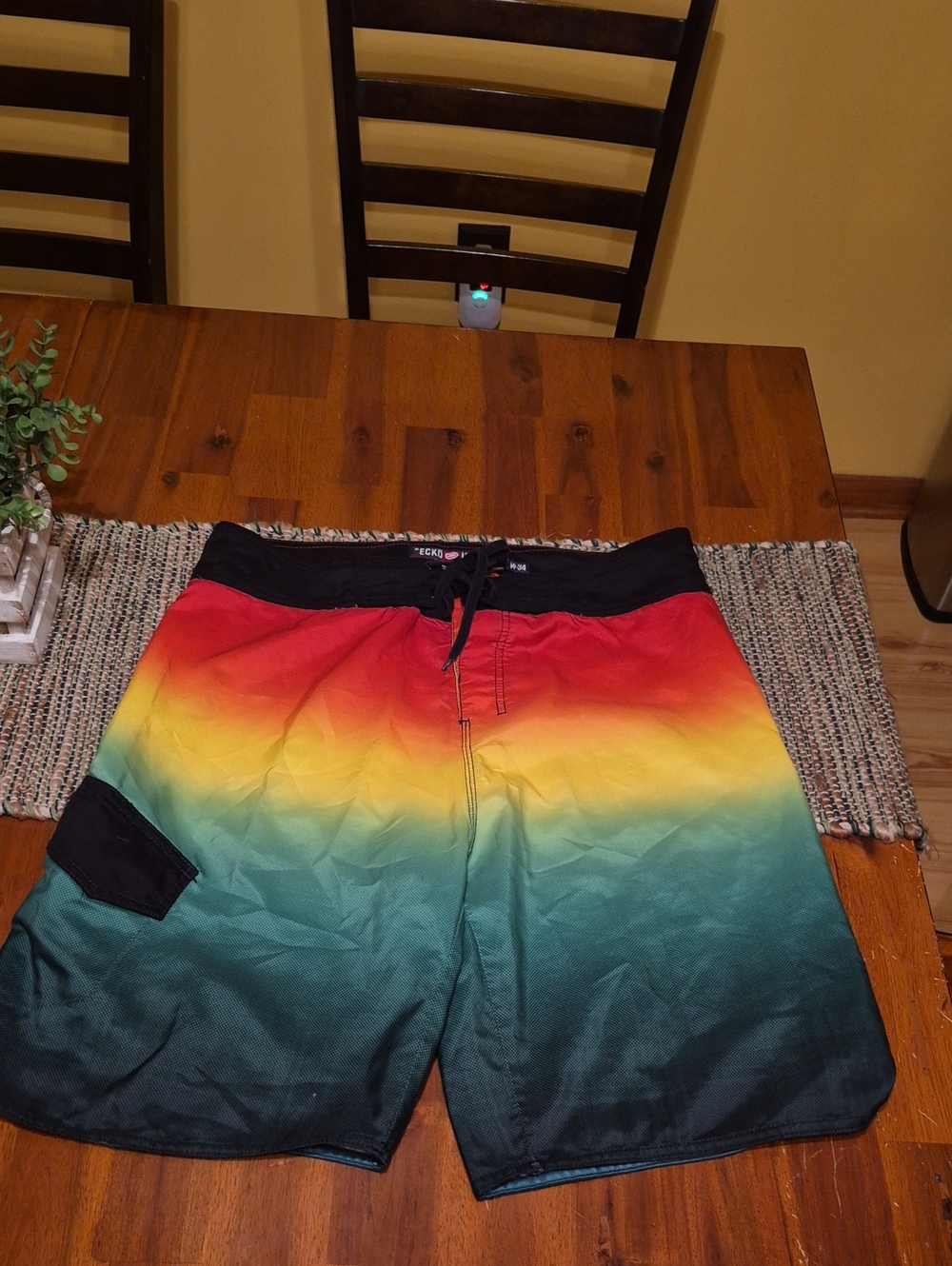 Ecko Unltd. Men's Gradient Rainbow Swim Trunks - Multi Size 34 Waist